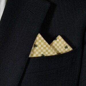 St. Patrick's Day Shamrock Pre-Folded Pocket Square Handkerchief Insert